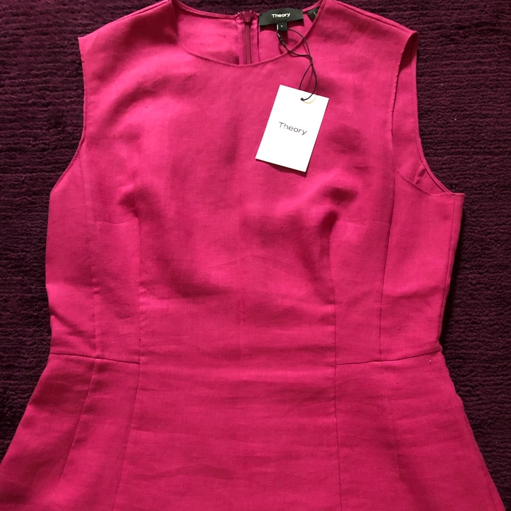 NWT Theory pink linen top